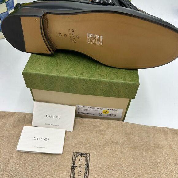 Men's Gucci GG Supreme, tassel loafers size 13 made in Italy - Picture 10 of 11